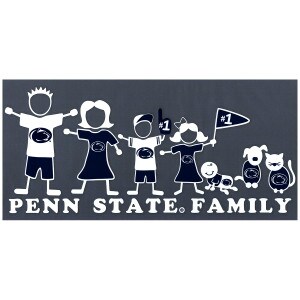 vinyl decal Penn State Family, 5 family members, dog and cat